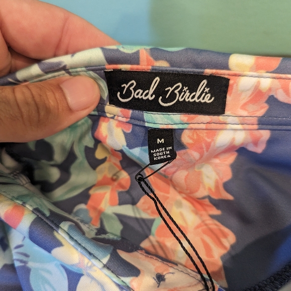 New Bad Birdie Never Lei Up Floral Golf Polo Shirt Mens Size Medium Large XL NEW - Picture 2 of 14